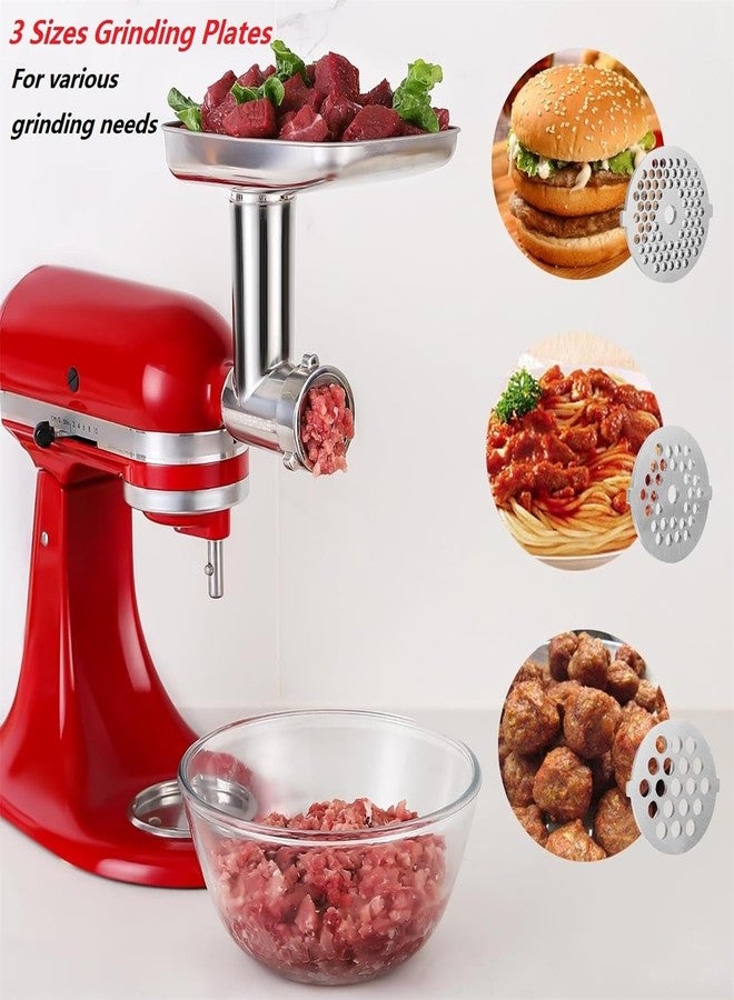 KINGEAGLE Food Grinder Attachment for KitchenAid Mixers,Stainless Steel Dishwasher Safe Meat Mincer Accessories Set Included 3 Sausage Stuffer Tubes - Image 3